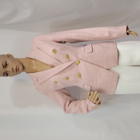 Rachel Parcell Pink and White Herringbone Tweed Jacket - Picture 14 of 16